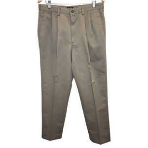 Dockers Men's Tan Pleated Classic Fit Straight Leg Pants W36 L34